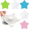 Silicone Star Shaped Sink Bathroom Hair Catcher, Drain Strainers Cover Trap Basin Promax.pk