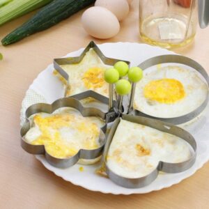 Stainless Steel Fried Egg Mold Star Heart Round Plum Flower Ring Pancake Mould Promax.pk