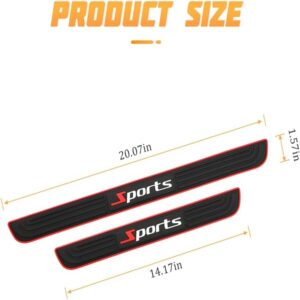 Car Door Sill Plate Protectors, 4 Pcs PVC Soft Rubber FrontRear Door Sill Scuff Plate Guard Promax.pk