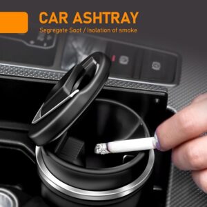 Car Ashtray with Lid, Mini Detachable Auto Ashtray, Portable Smokeless Cylinder Cup Holder Ash Tray (Black Promax.pk