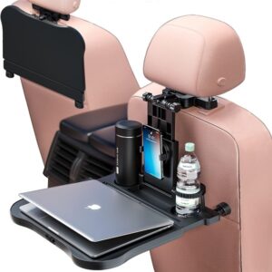 Car Backseat Tray Table, Foldable Tray Seat Back Laptop Desk for Car Travel, Multifunctional Car Back Seat Food Tray, Car Table with Phone Holder, for Working Promax.pk