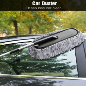 Car Duster Extendable Long Handle Microfiber Car Duster Exterior Scratch Free Car Cleaning Tool, Car Dust Brush for Truck, Pickup, SUV, RV, Motorcycle, Boats and Home Cleaning Promax.pk