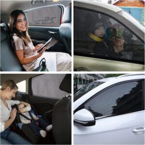 Car Window Sun Shade, 2pcs Car Window Shade for Front Window Side Windows Elastic Car Window Screen Double Layer Protective Mesh Cover Promax.pk