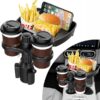 3 in 1 Car Cup Holder Expander with Detachable Car Cup Holder Tray, Car Food Trays for Eating & Cup Holder Tray Table for Car with Dual Cup Holder & Adjustable Promax.pk