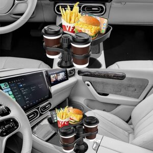 3 in 1 Car Cup Holder Expander with Detachable Car Cup Holder Tray, Car Food Trays for Eating & Cup Holder Tray Table for Car with Dual Cup Holder & Adjustable Promax.pk