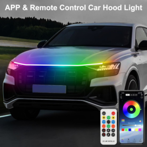 Exterior Car LED Hood Light Strip,RGB Multicolor Dynamic Scan Start Up Hoodbeam Kit with App & Remote Promax.pk