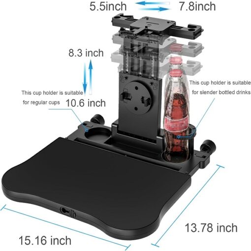 Car Backseat Tray Table, Foldable Tray Seat Back Laptop Desk for Car Travel, Multifunctional Car Back Seat Food Tray, Car Table with Phone Holder, for Working Promax.pk
