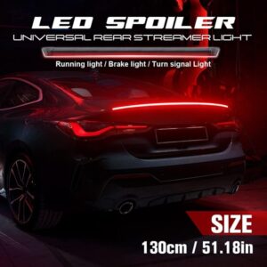 Rear Wing LED Light Bar 130cm Flexible Car Tail Light LED Strip Kits Rear Cover Red Brake Stop Turn Signal Running Lamp Promax.pk