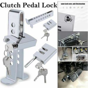 Stainless Steel 7 Holes Brake Clutch Lock Vehicle Anti Theft Device Car Pedal Keys Security Stainless Steel Lock Promax.pk