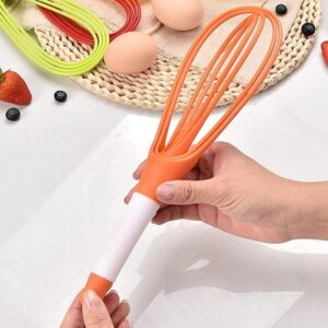 2 In 1 Flat and Balloon Collapsible Twist Whisk Egg Beater Silicone Rotating promax.pk