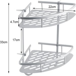 2 Layer Aluminium Steel Corner Bathroom Shelf Promax.pk