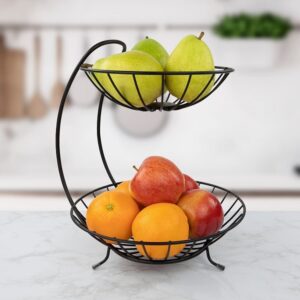 2 Layer Fruit Basket Vegetable Stand for Kitchen Fruit Bowl promax.pk