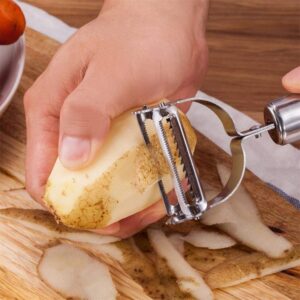 2 in 1 Stainless Steel Double Julienne and Vegetable Peeler promax.pk