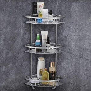 3 Layer Aluminum Bathroom Corner Shelves promax.pk