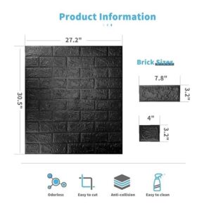 3D Black Brick Foam Sheet Foam Wall Stickers Self Adhesive promax.pk