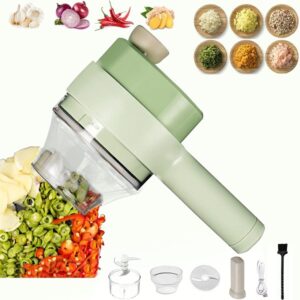 4 in 1 Handheld Electric Vegetable Cutter Set Garlic Chopper promax.pk