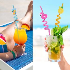 4pcs Fruit Straws Cosyliving Reusable Plastic Drinking Straws promax.pk