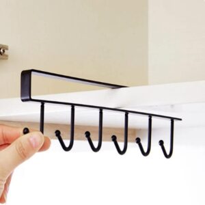 6 Hooks Metal Hanging Rack Holder Under Shelf Mug Cup Cupboard Promax.pk