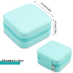 Jewelry Organizer PU Leather Zipper Portable Storage Box Case Dividers Promax.pk