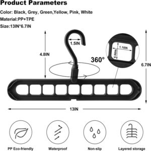 Pack of 6 Multifunctional Organizer Magic Space Saving Hangers with 9 Holes Storage promax.pk