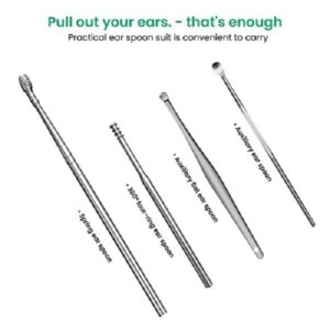 Ear Cleaning Stainless Steel tool kit Reusable ear pick wax remover for ears with Case 6pc promax.pk