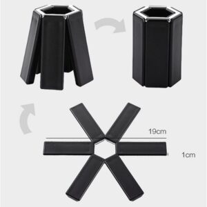 Folding Hot Pot Trivet Non Slip Silicone Heat Resistant Modern Table Flower Shaped promax.pk