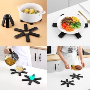 Folding Hot Pot Trivet Non Slip Silicone Heat Resistant Modern Table Flower Shaped promax.pk