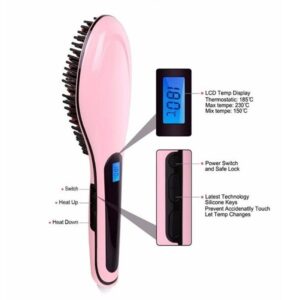 Hair Straightener Brush Fast Straightening Electric Hair Comb promax.pk