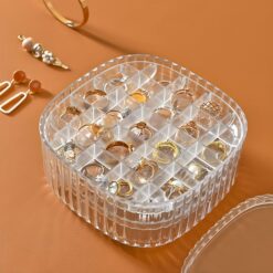 3 Layer Square Jewelry Storage Box With Lid Acrylic Case Organizer Promax.pk
