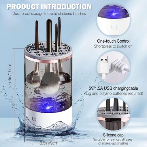 Electric Makeup Brush Cleaner Machine 2 in 1 Cosmetic Brushes Cleaning Tool Promax.pk