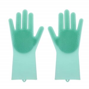 Magic Silicone Dish Washing Gloves for Kitchen Dishwashing and Pet Grooming Promax.pk