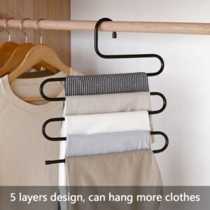 Metal S Shape 5 Layers Magic Pants Hanger Promax.pk