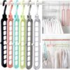 Pack of 6 Multifunctional Organizer Magic Space Saving Hangers with 9 Holes Storage promax.pk