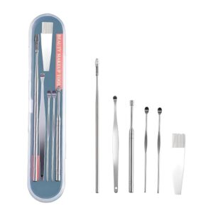 Ear Cleaning Stainless Steel tool kit Reusable ear pick wax remover for ears with Case 6pc promax.pk