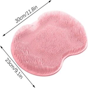 Silicone Back Scrubber for Shower Bath Wash Pad Bathroom Wall Mounted Suction Cup promax.pk