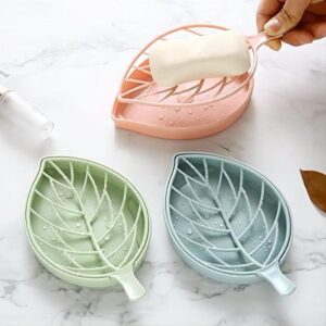 Soap Dish Leaf Shaped Shower Soap Holder with Draining promax.pk