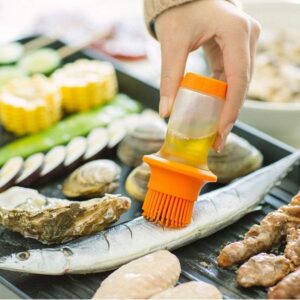 Oil Spreader Oil Bottle with Silicone Brush Honey Brushes Cooking BBQ Baking promax.pk