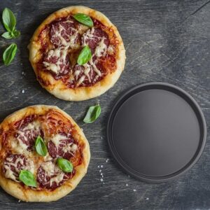 Pack of 3 Pizza Pan Set 6,8,10 inch Round Shallow Crisper Trays promax.pk