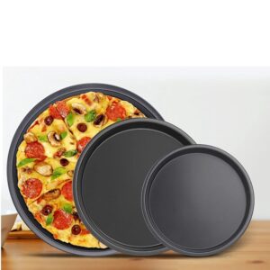 Pack of 3 Pizza Pan Set 6,8,10 inch Round Shallow Crisper Trays promax.pk