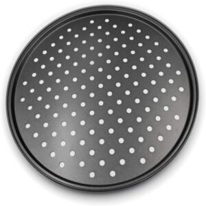 Pizza Pan With Holes Carbon Steel Perforated Non Stick Tray promax.pk