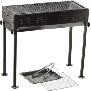 Portable BBQ Grill with Stand and Mesh Rack Japanese Barbeque Grill with Long Legs Promax.pk