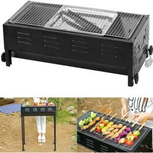 Portable BBQ Grill with Stand and Mesh Rack Japanese Barbeque Grill with Long Legs Promax.pk