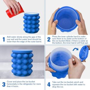 Silicone Ice Bucket & Ice Mould with Lid Space Saving Genie Ice Cube Maker promax.pk