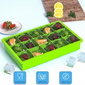 Silicone Ice Tray Easy Release Flexible 15 Ice Cube Molds Stackable Ice Trays With Lids promax.pk