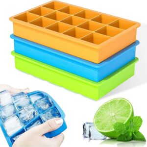 Silicone Ice Tray Easy Release Flexible 15 Ice Cube Molds Stackable Ice Trays With Lids promax.pk