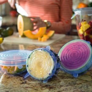 Silicone Stretch Lids Reusable Expandable Seal Bowl Covers Lid to Keep Food Fresh promax.pk