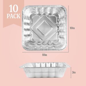 Square Aluminum Tin Foil Baking Pans Bakeware Cookware Perfect for Baking Pack of 10 promax.pk