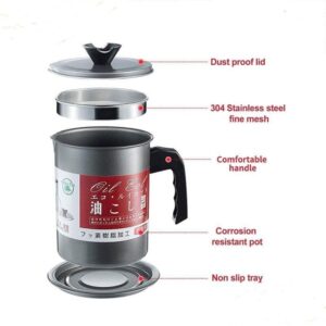 Stainless Steel Kitchen Oil Filter Tank Frying Filter Leak-Proof Oil Pot Household Filter promax.pk