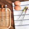 Stainless Steel Manual Egg Beater Ceramic Handle Mini Beater promax.pk