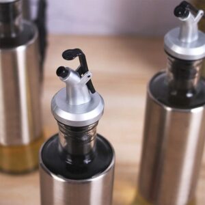 300ml Stainless Steel Olive Oil Dispenser Bottle Glass Cooking Oil & Vinegar promax.pk